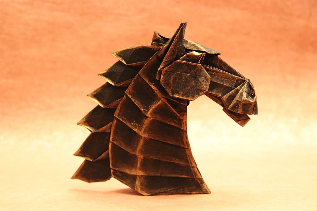 Origami horse head